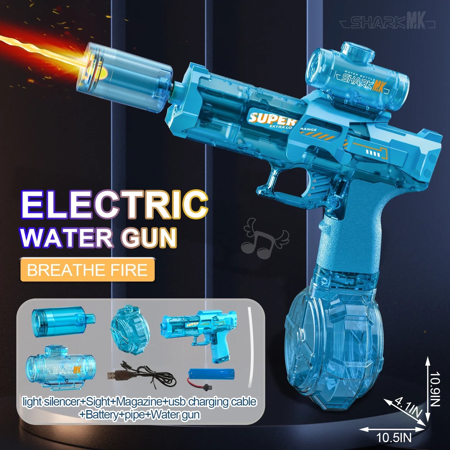 Led Light Emitting Electric Water Gun Toys Children Automatic Sensor Lights Water Pistol Summer Outdoor Beach Pool Toy for Kids